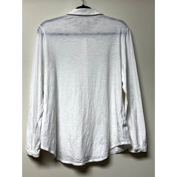EILEEN FISHER 100% Organic Cotton Mother of Pearl Button Crisp White, Sz M - Picture 4 of 7